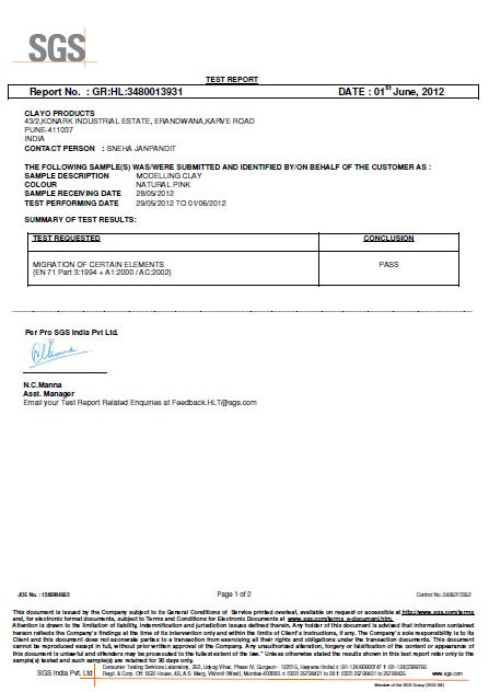 Testing Certificate