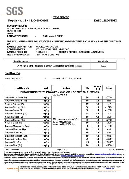 Testing Certificate